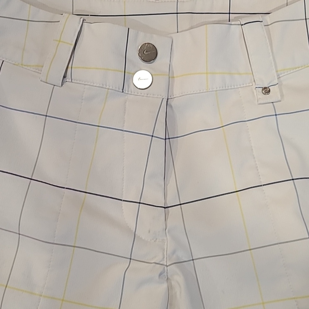Nike White Plaid Golf Shorts Size 2 - Picture 2 of 11